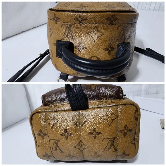 Louis Vuitton Monogram Reverse Canvas Mini Palm Spring Backpack Brown - Picture 8 of 16